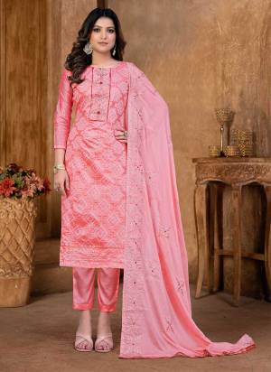 Grab These Suit in Fine Colored Pair With Bottom And Dupatta.These Top Are Modal Cotton And Dupatta Are Fabricated On Naznin Pair With Santoon Bottom.Its Beautified With Santoon Inner.Its Beautified With Designer Embroidery Work.