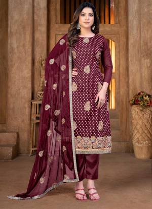 Grab These Suit in Fine Colored Pair With Bottom And Dupatta.These Top Are Modal Chanderi And Dupatta Are Fabricated On Naznin Pair With Santoon Bottom.Its Beautified With Santoon Inner.Its Beautified With Designer Embroidery Work.