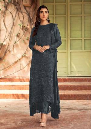 Attrective These Designer Suit in Fine Colored Pair With Bottom And Dupatta.These Top Are Faux Georgette And Dupatta Are Fabricated On Nazneen Pair With Santoon Bottom.Its Beautified With Santoon Inner.Its Beautified With Heavy Designer Embroidery Work.