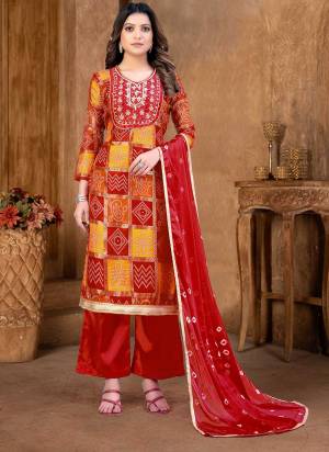 Grab These Suit in Fine Colored Pair With Bottom And Dupatta.These Top Are Art Silk And Dupatta Are Fabricated On Naznin Pair With Santoon Bottom.Its Beautified With Santoon Inner.Its Beautified With Bandhani Printed With Hand Work.