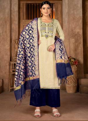 Grab These Suit in Fine Colored Pair With Bottom And Dupatta.These Top Are Cambric Cotton And Dupatta Are Fabricated On Banarasi Silk Pair With Cotton Bottom.Its Beautified With Wevon Designer With Embroidery Work.