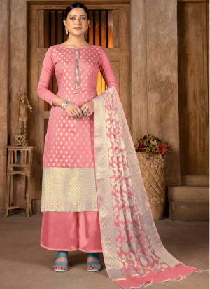 Grab These Suit in Fine Colored Pair With Bottom And Dupatta.These Top And Dupatta Are Fabricated On Banarasi Silk Pair With Santoon Bottom.Its Beautified With Wevon Jacquard Designer.