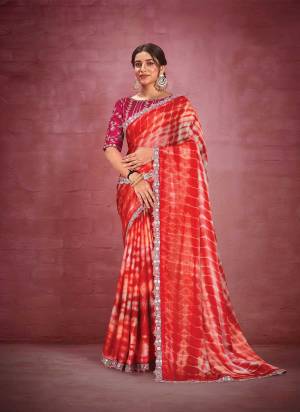 Look Attrective These Party Wear Saree in Fine Colored.These Saree Are Satin Silk Georgette And Blouse  is Fabricated On Raw Silk.Its Beautified With Heavy Designer Embroidery Work.