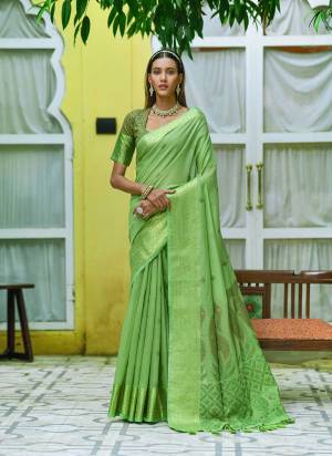 Garb These Party Wear Saree in Fine Colored.These Saree And Blouse is Fabricated On Chanderi Silk.Its Beautified With Weavon Jari,Meena Designer.