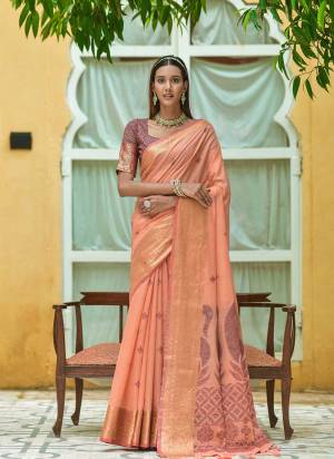 Garb These Party Wear Saree in Fine Colored.These Saree And Blouse is Fabricated On Chanderi Silk.Its Beautified With Weavon Jari,Meena Designer.