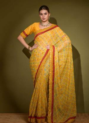 Attrective Look These Saree in Fine Colored.These Saree Are Georgette And Blouse is Mono Banglori Fabricated.Its Beautified With Designer Patola With Foil Printed With Embroidery Work Border.