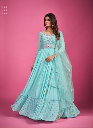 Attrective These Readymade Gown With Dupatta in Fine Colored.These Gown Are Chinon Silk Fabricated On Soft Net Dupatta.Its Beautified With Heavy Designer Embroidery Work.