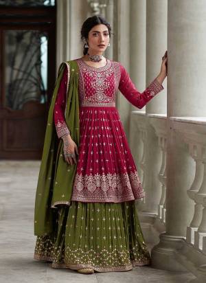 Attrective These Party Wear Sharara Suit in Fine Colored Pair With Bottom And Dupatta.These Top And Dupatta Are Fabricated On Georgette Pair With Georgette Bottom.Its Beautified With Santoon Inner.Its Beautified With Heavy Designer Embroidery Work.