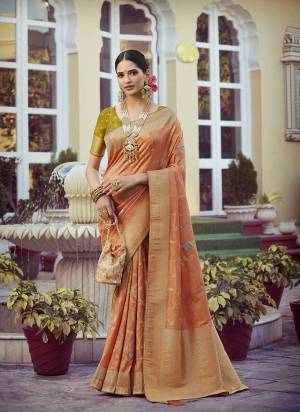 Attrective These Party Wear Saree in Fine Colored.These Saree And Blouse is Fabricated On Art Silk.Its Beautified With Heavy Weaving Meenakari Designer.