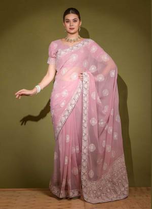 Attrective Look These Saree in Fine Blooming Colored.These Saree And Blouse is Georgette Fabricated.Its Beautified With Designer Lakhnavi Thread Embroidery Work.