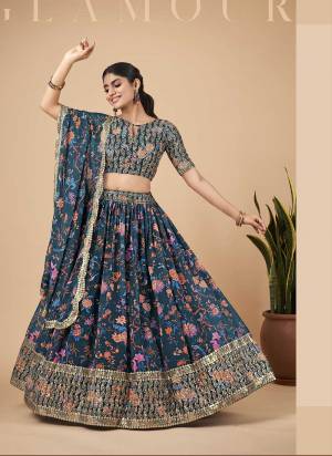 For A Designer Look,Grab These Lehenga Choli in Fine Colored.These Lehenga And Blouse Are Fabricated On Faux Georgette Pair With Faux Georgette Dupatta.Its Beautified With Heavy Jari, Sequance Embroidery Work.