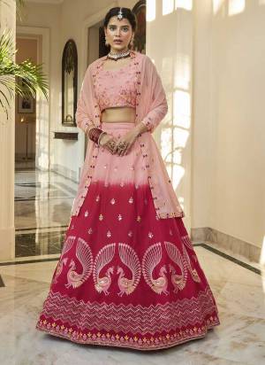 For A Designer Look,Grab These Lehenga Choli in Fine Colored.These Lehenga And Blouse Are Fabricated On Art Silk Pair With Georgette Dupatta.Its Beautified With Designer Thread,Sequance, Mirror Embroidery Work.