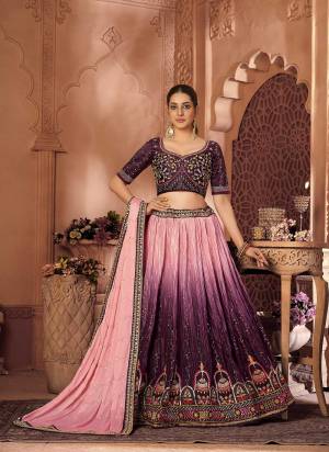 Grab These Beautiful Colored Lehenga Choli.These Lehenga and Dupatta Are Fabricated On Chinon Pair With Malai Satin Blouse.Its Beautified With Crushed,Heavy Thread,Sequance Embroidery Work.