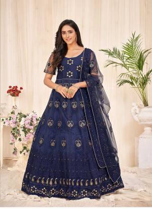 Grab These Anarkali Suit in Fine Colored Pair With Bottom And Dupatta.These Top Are Net And Dupatta Are Fabricated On Net Pair With Santoon Bottom.Its Beautified With Heavy Designer Embroidery Work.