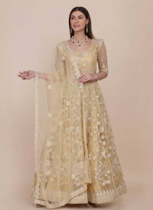 Grab These Anarkali Suit in Fine Colored Pair With Bottom And Dupatta.These Top Are Net And Dupatta Are Fabricated On Net Pair With Santoon Bottom.Its Beautified With Heavy Designer Embroidery Work.