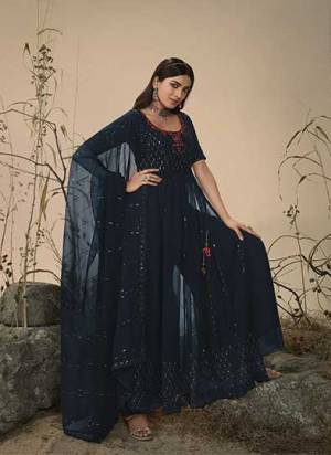 Grab These Beautiful Looking Readymade Designer Plazzo Suits.These Suits is Top Bottom And Dupatta Is Fabricated On Georgette.Its Beautified With Thread And Sequance Embroidery Work.