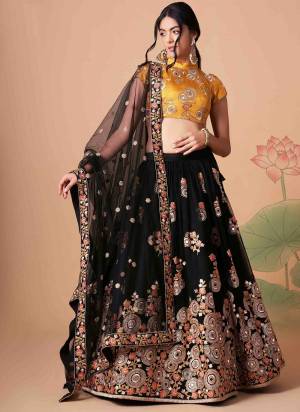 For A Designer Look,Grab These Lehenga Choli in Fine Colored.These Lehenga And Dupatta Are Fabricated On Soft Net Pair With Art Silk Blouse.Its Beautified With Designer Thread,Mirror,Dori,Sequance Embroidery Work.