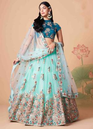 For A Designer Look,Grab These Lehenga Choli in Fine Colored.These Lehenga And Dupatta Are Fabricated On Soft Net Pair With Art Silk Blouse.Its Beautified With Designer Thread,Mirror,Dori,Sequance Embroidery Work.