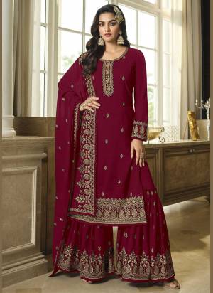 Attrective These Sharara Suit in Fine Colored Pair With Bottom And Dupatta.These Top And Dupatta Are Faux Georgette And Pair With Faux Georgette Bottom.Its Beautified With Santoon Inner.Its Beautified With Heavy Designer Sequance Embroidery Work.