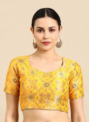 Grab These Beautiful Fine Colored Readymade Blouse.Its Fabricated On Banarasi Silk Come With Wevon Jacquard Designer.Buy Now.