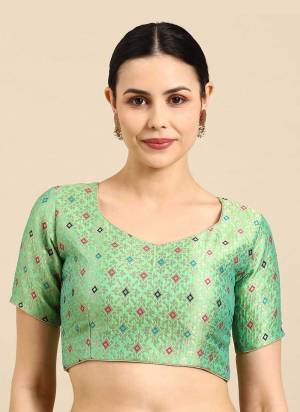 Grab These Beautiful Fine Colored Readymade Blouse.Its Fabricated On Banarasi Silk Come With Wevon Jacquard Designer.Buy Now.