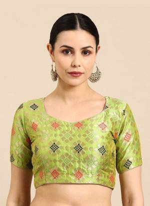 Grab These Beautiful Fine Colored Readymade Blouse.Its Fabricated On Banarasi Silk Come With Wevon Jacquard Designer.Buy Now.