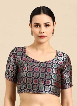 Grab These Beautiful Fine Colored Readymade Blouse.Its Fabricated On Banarasi Silk Come With Wevon Jacquard Designer.Buy Now.