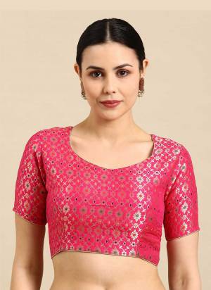 Grab These Beautiful Fine Colored Readymade Blouse.Its Fabricated On Banarasi Silk Come With Wevon Jacquard Designer.Buy Now.