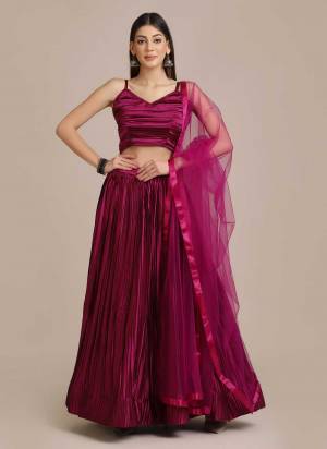 For A Designer Look,Grab These Lehenga Choli in Fine Colored.These Lehenga Choli Are Satin Silk And Dupatta Are Fabricated On Net Pair.Its Beautified With Fancy Designer Platted Solid.