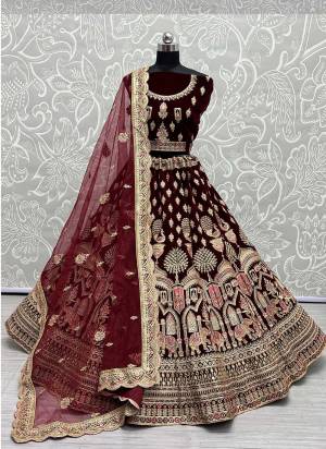 For A Designer Look,Grab These Lehenga Choli With Dupatta in Fine Colored.These Lehenga And Choli Are Velvet And Dupatta Are Fabricated On Soft Net Pair.Its Beautified With Designer Fancy Multy Thread,Dori Embroidery, Diamond Work.