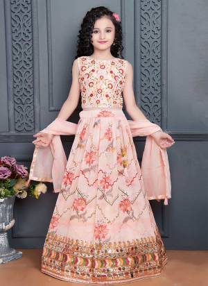 For A Designer Look,Grab These Kidswear Readymade Lehenga Choli in Fine Colored.These Lehenga And Choli Are Fabricated On Faux Georgette Pair With Faux Georgette Dupatta.Its Beautified With Designer Sequance Embroidery Work With Digital Printed.