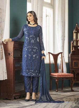 Attrective Looking These Special Suit in Fine Colored Pair With Bottom And Dupatta.These Top Are Faux Georgette Bottom Are Santoon And Dupatta Are Fabricated On Nazneen Pair With Santoon Inner.Its Beautified With Designer Embroidery Work.