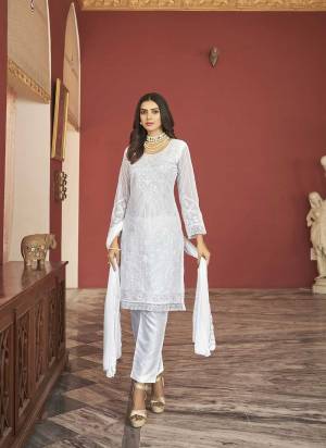 Attrective Looking These Special Suit in Fine Colored Pair With Bottom And Dupatta.These Top Are Faux Georgette Bottom Are Santoon And Dupatta Are Fabricated On Nazneen Pair With Santoon Inner.Its Beautified With Designer Embroidery Work.