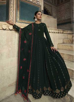 Grab These Beautiful Looking Designer Gown With Dupatta.These Gown is Georgette And Dupatta Is Fabricated On Shimmer.Its Beautified With Designer Thread And Sequance Embroidery Work.