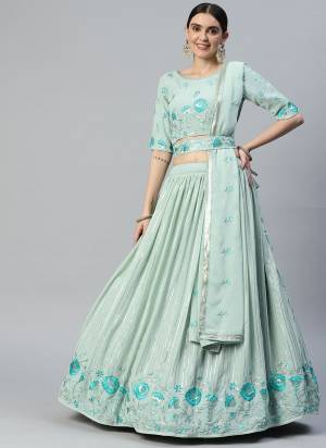 A Designer Look,Grab These Lehenga Choli in Fine Colored.These Lehenga And Blouse Are Fabricated On Georgette Pair With Georgette Dupatta.Its Beautified With Thread,Sequance Embroidery Work.