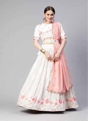 A Designer Look,Grab These Lehenga Choli in Fine Colored.These Lehenga And Blouse Are Fabricated On Georgette Pair With Georgette Dupatta.Its Beautified With Thread,Sequance Embroidery Work.