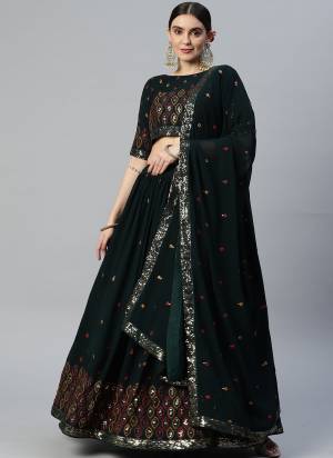 A Designer Look,Grab These Lehenga Choli in Fine Colored.These Lehenga And Blouse Are Fabricated On Georgette Pair With Georgette Dupatta.Its Beautified With Thread,Sequance Embroidery Work.