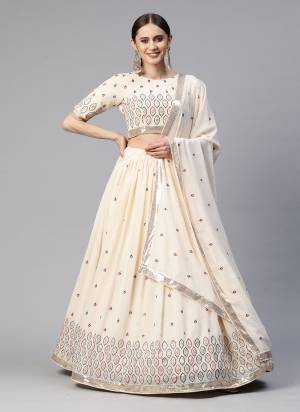 A Designer Look,Grab These Lehenga Choli in Fine Colored.These Lehenga And Blouse Are Fabricated On Georgette Pair With Georgette Dupatta.Its Beautified With Thread,Sequance Embroidery Work.