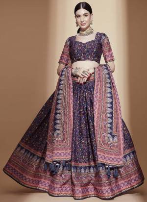 For A Designer Look,Grab These Lehenga Choli in Fine Colored.These Lehenga And Blouse Are Fabricated On Chinon Pair With Chinon Dupatta.Its Beautified With Digital Printed,Crochet Embroidery Work.