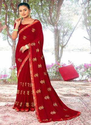 Garb These Saree in Fine Colored.These Saree And Blouse is Georgette Fabricated Pair.Its Beautified Fabric With Designer Jari Embroidery Work.