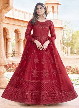 Grab These Anarkali Suit in Fine Colored Pair With Bottom And Dupatta.These Top And Dupatta Are Net And Bottom Is Santoon Fabricated Pair With Santoon Inner.Its Beautified With Heavy Designer Embroidery Work.