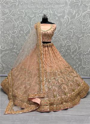 For A Designer Look,Grab These Lehenga Choli With Dupatta in Fine Colored.These Lehenga And Choli Are Bridal Net And Dupatta Are Fabricated On Soft Net Pair.Its Beautified With Designer Fancy Multy Thread,Sequance Embroidery With Hand Work.