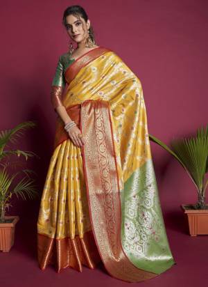 Attrective These Festive Wear Saree in Fine Colored.These Saree And Blouse is Fabricated On Kanjivaram Silk.Its Beautified With Weavon Jari & Meena Designer.