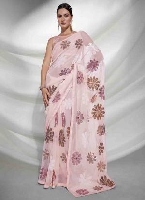 Grab These Party Wear Saree in Fine Colored.These Saree is Fabricated On Georgette Pair With Art Silk Blouse.Its Beautified With Heavy Sequance Embroidery Work.