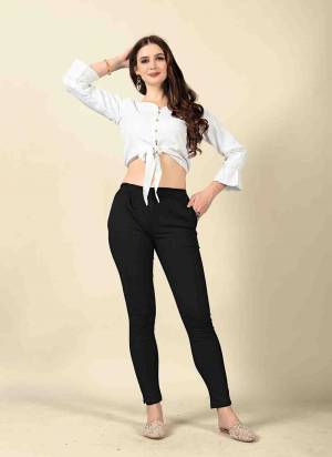 Attrective Looking These Beautiful Looking Readymade Pants.These Pants is Fabricated On Viscose Rayon Lycra.Its Beautified With Solid Color.