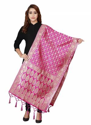 Grab These Beautiful Colored Dupatta.These Dupatta is Fabricated On Banarasi Silk.Its Beautified With Wevon Jacquard Designer.