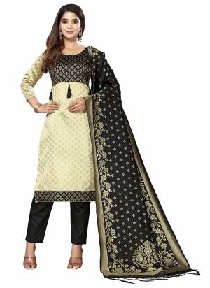 Grab These Salwar Suit in Fine Colored Pair With Bottom And Dupatta.These Top And Dupatta Are Fabricated On Banarasi Silk Pair With Taffeta Silk Bottom.Its Beautified With Heavy Wevon Designer Work.