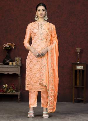 Grab These Salwar Suit in Fine Colored Pair With Bottom And Dupatta.These Top Are Modal Cotton And Dupatta Are Fabricated On Nazmin Pair With Santoon Bottom.Its Beautified With Printed,Gota Work.