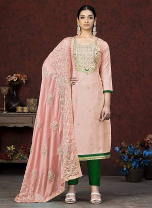 Grab These Salwar Suit in Fine Colored Pair With Bottom And Dupatta.These Top Are Glass Cotton And Dupatta Are Fabricated On Nazmin Pair With Cotton Bottom.Its Beautified With Designer Embroidery Work.