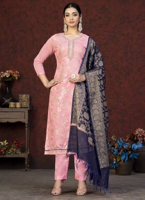 Grab These Salwar Suit in Fine Colored Pair With Bottom And Dupatta.These Top Are Banarasi Silk And Dupatta Are Fabricated On Banarasi Silk Pair With Santoon Bottom.Its Beautified With Wevon Jacquard Designer.